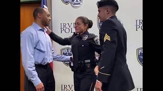 Military son surprises his mother during Texas police swearing-in ceremony | ABC News