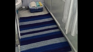 Вязанный коврик для ванны своими руками