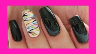Симпатичный Nail Art - яркая зебра