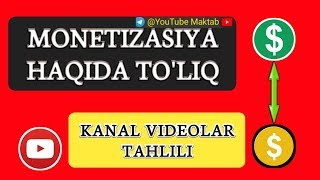 Monetizasiya YouTube Kanal Tahlili Qanday Videolar Qo'yish Kerak
