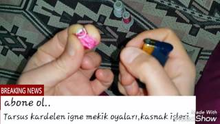Firkete ile igne oyası çiçek yapılışı