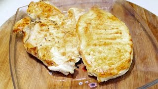 Куриный стейк на сковородке гриль  БЕЗ МАСЛА