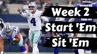 Fantasy Football 2019 Week 2 Start 'em Sit 'em