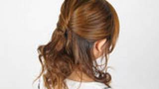None Hair Pin French Twist　コームいらずのハーフアップ夜会巻き