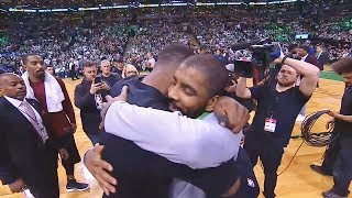 LeBron James Hugs Kyrie Irving and Both Greet Each Other  After Cavaliers Blow Out Celtics