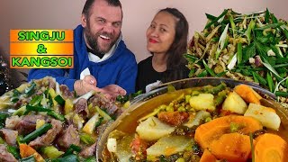 MUKBANG BEEF EROMBA+KANGSOI/VEGETABLE STEW WITH DRY FISH+SINGJU CABBAGE SALAD