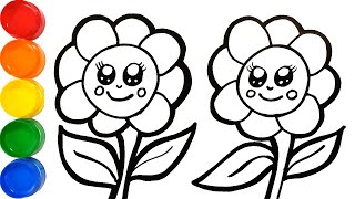 Como Dibujar y Pintar Flores Kawaii - Dibujos Faciles Para Niños Paso a Paso/ FunKeep Art