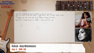 Rehab - Amy Winehouse Guitar Backing Track with chords and lyrics