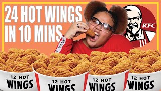 24 KFC HOT WINGS IN 10 MIN CHALLENGE | @SAM'S WORLD #KentuckyFriedChicken