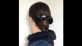 ＜競技ダンス＞簡単！ちょっと大人の髪上げ・社交ダンス・和服にも　How to make up Hairstyle
