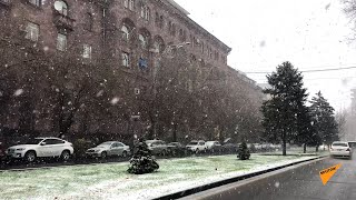 Երևանում առատ ձյուն է տեղում