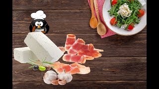 Schinken Feta Käse Röllchen in Knoblauch Chilli Öl Antipasti Rezept zum Grillen