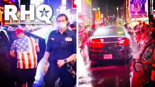 Trump Supporters Receiving NYPD Escort PLOW INTO Protesters