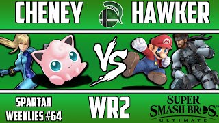 Spartan Weeklies #64, WR2: Cheney(Jigglypuff/Zero Suit Samus) vs Hawker(Mario/Snake)