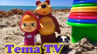 Маша и медведь волшебные куличики на пляже Майами Видео для детей. Masha and the bear at the Miami