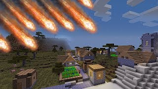 UNA LLUVIA DE METEORITOS CAE SOBRE LA ALDEA MINECRAFT | MINECRAFT MOD - DESCARGAR MINECRAFT