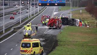 Ernstig ongeval met tankwagen op de A15 bij Gorinchem