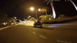 Nasty streetbike burnout through Las Vegas streets