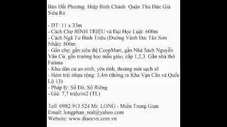 Ban Dat Quan Thu Duc Phuong P Hiep Binh Chanh HBC Gia Sieu Re