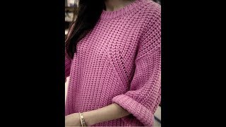 Пуловер Английской Резинкой Спицами для Женщин - 2019 / Pullover English Eraser Knitting needles