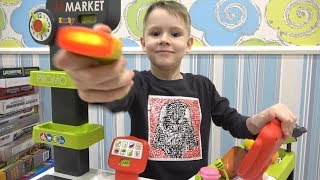 Макс играет в игрушечный магазин - Супермаркет для детей