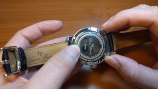Lucien Piccard Men's LP-40019-02S-BLC Amici Stainless Steel Watch with Black Leather Band