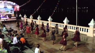 Riverside Dancing Mekong river Nongkhai Thailand Byteacher Panita. ( Let ' s go ) 2/5/58