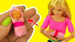 РЕБЕНОК для КУКЛЫ ? БЕРЕМЕННАЯ КУКЛА! БАРБИ МАМА РОДИЛА! Barbie FIMO Мастер класс. Ирина Иваницкая