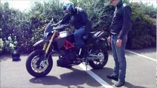 above knee amputee riding a motorcycle (aprilia dorsoduro 750 Facory ABS) with C-LEG