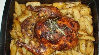 Оочень вкусная,сочная запеченная курица с картофелем в духовке!!!