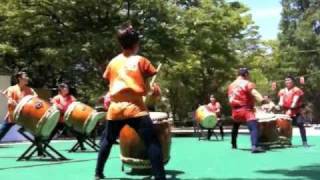 20100718 44 summer festival in Japan Taiko drum 新松戸祭り 大江戸太鼓3
