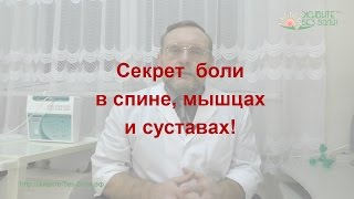 Секрет боли в спине, мышцах и суставах!