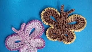 Бабочка - How to crochet butterfly free pattern - Вязание крючком