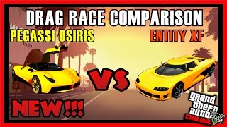 GTA 5 PS4 - Pegassi Osiris Vs Entity XF Drag Race Comparison | Which is fastest? (GTA V)