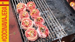 Hamburguesas a la Parrilla Rellenas | Receta Fácil | #CocinaViajera Barcelona | Tenedor Libre