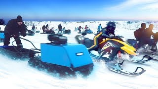 Большая битва мотособак и снегоходов 2019