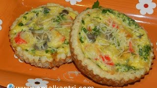 كيش بالفطر و السوريمي/ Recette de  quiche aux champignons et surimi