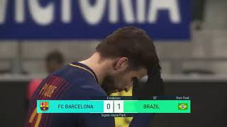 PES 2018 Барселона - Бразилия. Демонстрация игры в дождь
