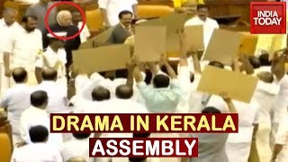 Opposition MLAs Hold Placards Demanding Kerala Guv Be Recalled By President