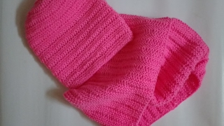 Шапка,снуд спицами -розовая нежность.Вязание спицами для детей Knitting