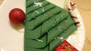 KSP  КАК НА  НОВОГДНИЙ СТОЛ СДЕЛАТЬ ЁЛОЧКУ ИЗ САЛФЕТОК