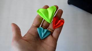 ?Лепесток " Сердечко"? из разной ширины лент/?New Petal Kanzashi/D.I.Y