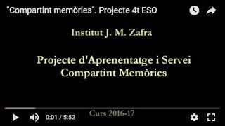 "Compartint memòries". Projecte  4t  ESO