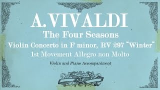 A.Vivaldi Violin Concerto in F minor The Four Seasons Winter - 1st mov Allegro - Piano Accompaniment