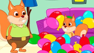 Famille d'Écureuil - Cache-Cache Dans Des Boules Colorées Animé 2022 en Français