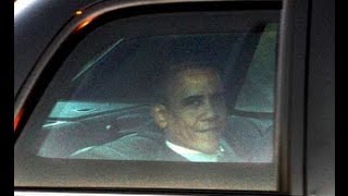 President Obama's Escort with Motorcade, Secret Service, passing by on 53-rd str., Manhattan, NY