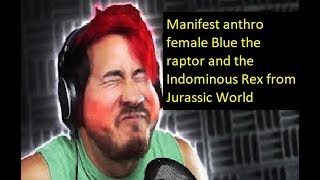 Manifest anthro female Blue the raptor and the Indominous Rex Jurassic World Subliminal