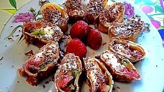 Фаршированные блины. Блинчики фаршированные фруктами и ягодами
