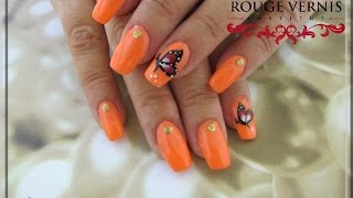 Nail Art - Tutoriel  One Stroke 2 avec la technique de résine et poudre ( ANS)
