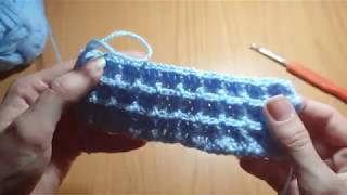 Вафельный 3D узор крючком